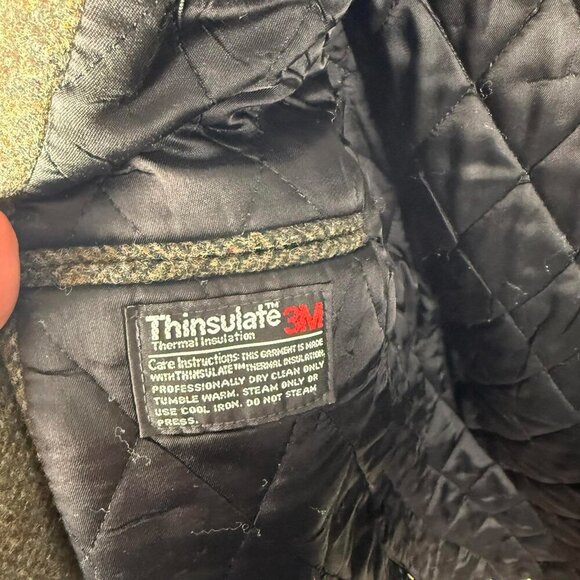 L. L. BEAN Thinsulate Quilted Tweed Wool Coat Blazer Mens M Colorful - Picture 4 of 12